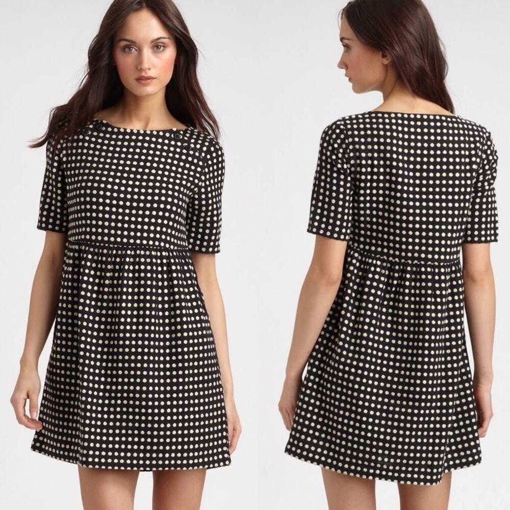 Ace & Jig Lined Cotton Blend Polka Dot Dress Black White Size XS